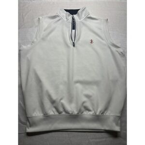 Fairway & F&G Tech 1/4 Zip Golf Vest Pullover Mens Medium White